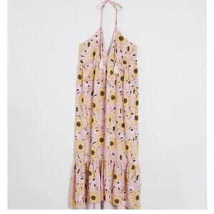LOFT Beach Floral Halter Midi Dress 💛